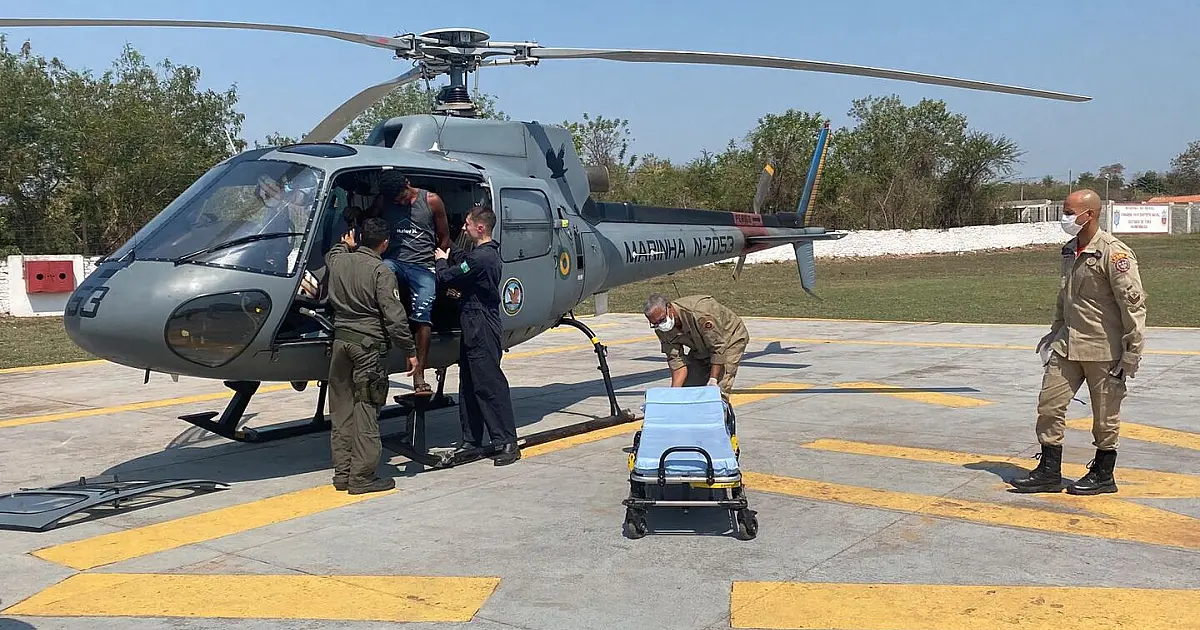 Homem sofre queda de cavalo e é resgatado por helicóptero na região do Paiaguás