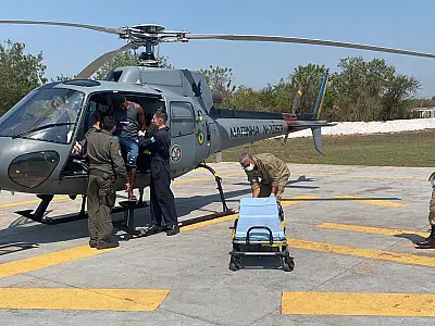 Homem sofre queda de cavalo e é resgatado por helicóptero na região do Paiaguás