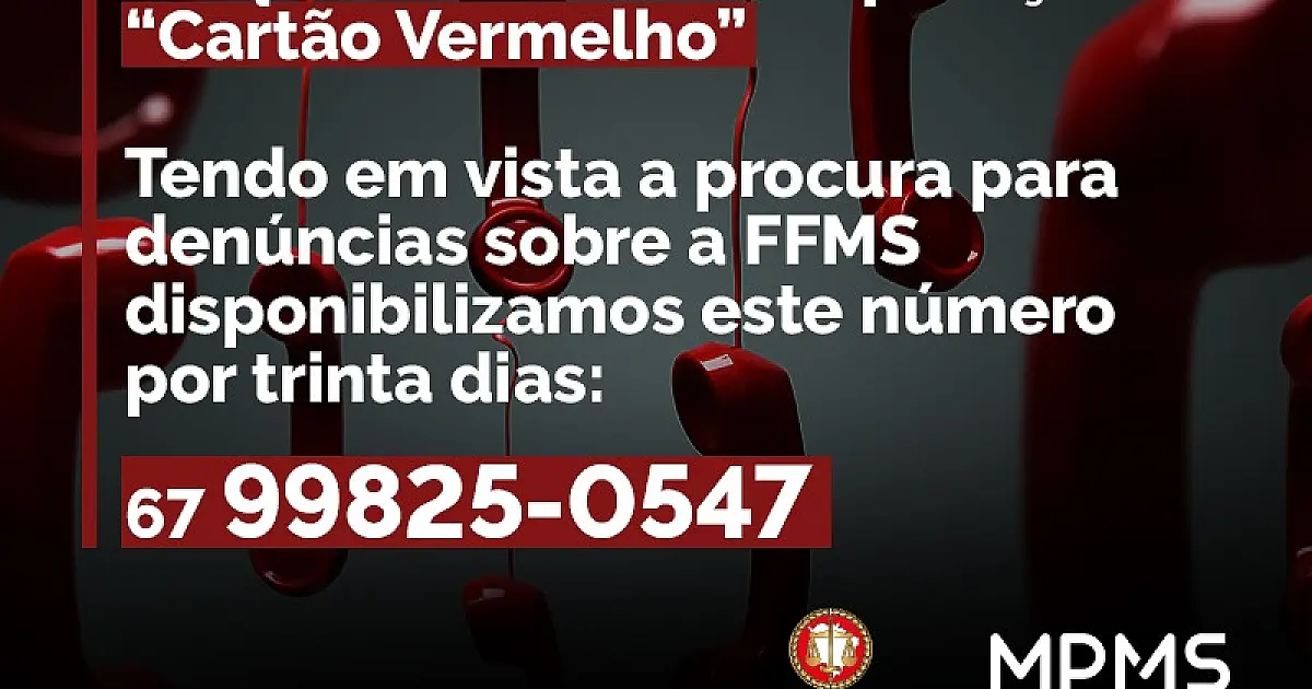 Gaeco disponibiliza telefone para receber denúncias da operação "Cartão Vermelho"