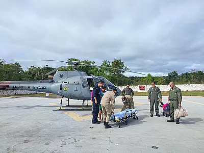Gestante em trabalho de parto é resgatada por helicóptero no Paiaguás