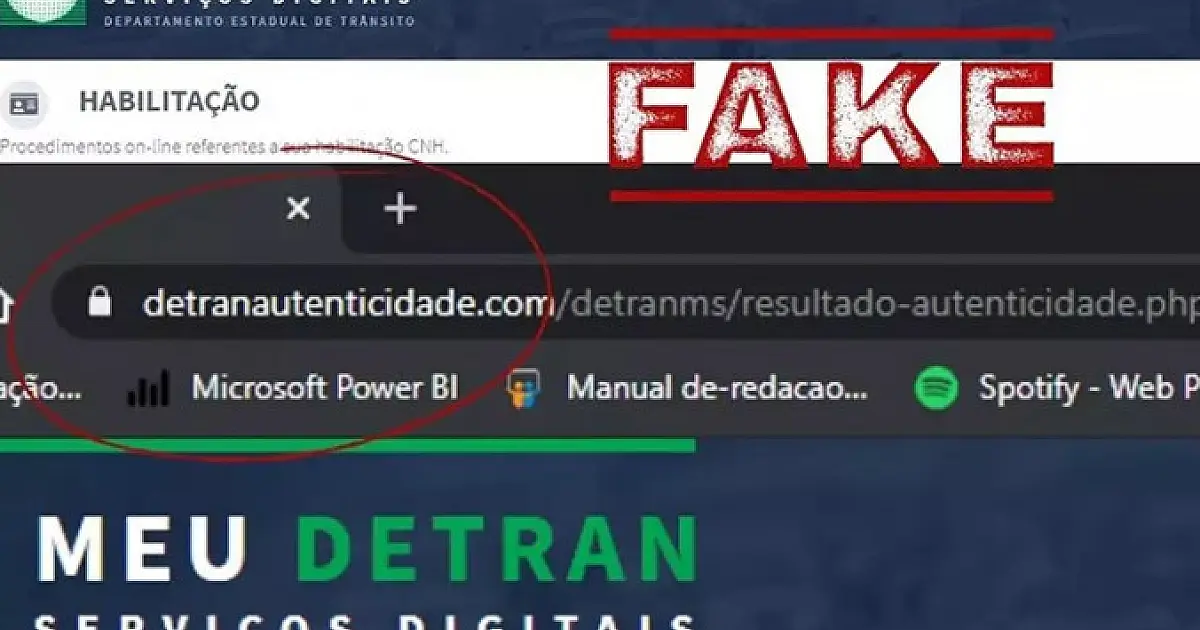 Golpistas criam site fake do Detran para enganar usuários e até cobrar taxas