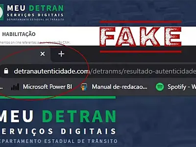 Golpistas criam site fake do Detran para enganar usuários e até cobrar taxas