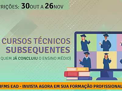 IFMS recebe até fim do mês inscrições em cursos técnicos EAD