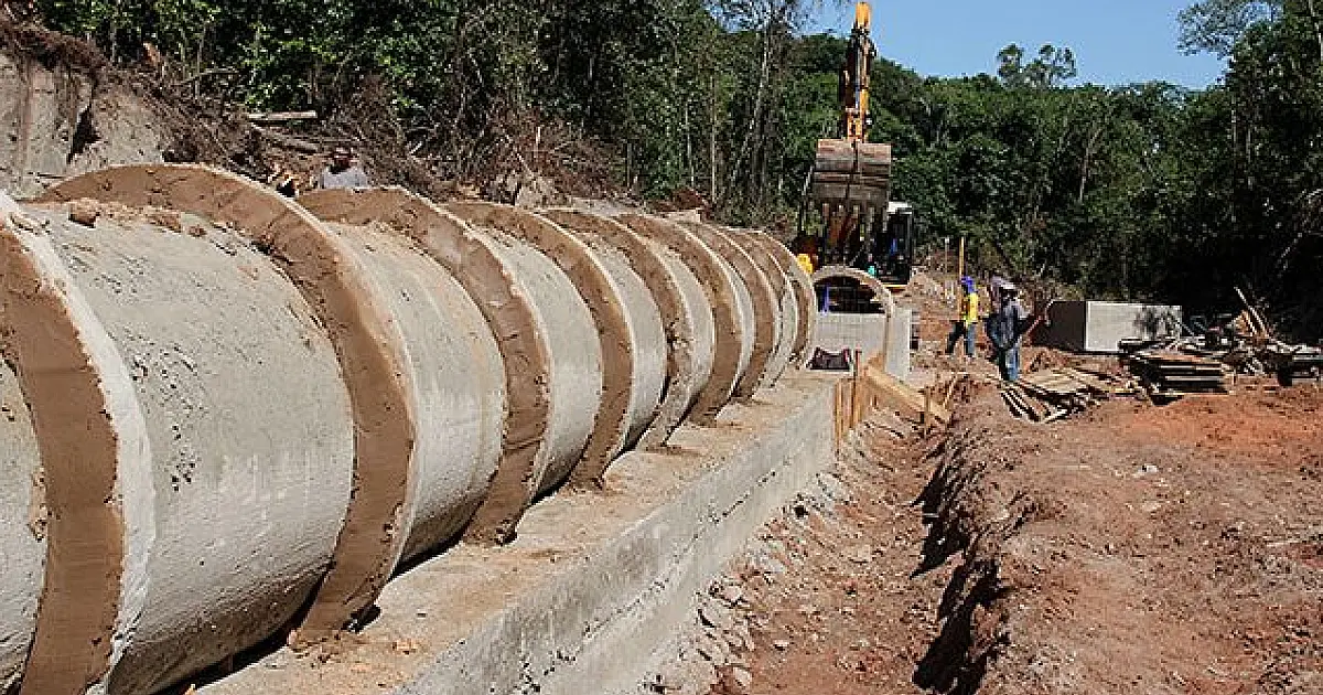 Obra na cabeceira do córrego Joaquim Português está 80% concluída