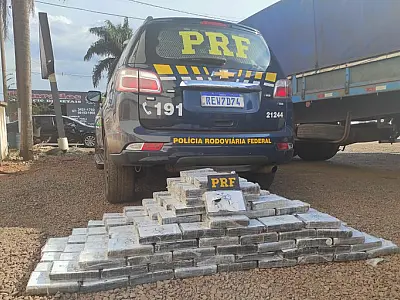 PRF apreende 242 kg de cocaína em caminhão que trafegava em zigue-zague na BR