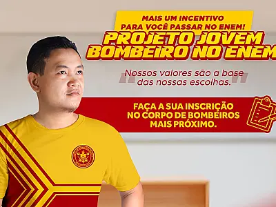 Projeto dos Bombeiros capacita jovens de baixa renda para o Enem