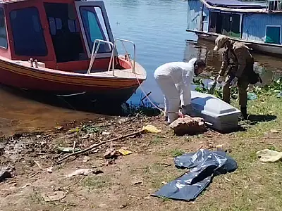 Bombeiros resgatam corpo de homem boiando no Rio Pacu, em Corumbá