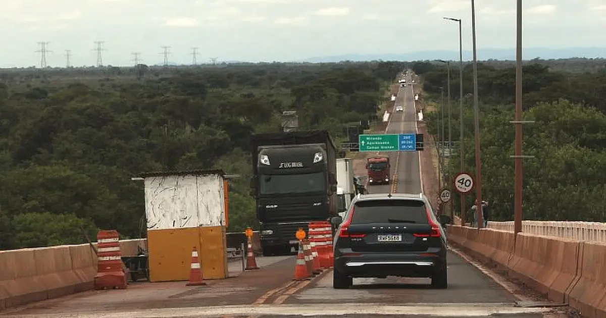 Interditada: ponte sobre o rio Paraguai recebe 3ª concretagem neste no fim de semana