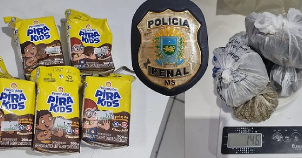 Maconha em caixinha de achocolatado é apreendida no Presídio masculino de Corumbá