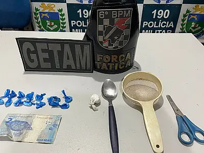 PM prende autores de furto e tráfico de drogas no bairro Cristo Redentor