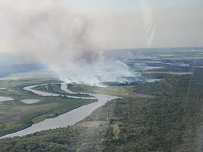 Equipes conseguem controlar incêndio no Porto Índio