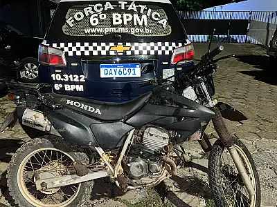 Moto é recuperada e autor é preso em Corumbá