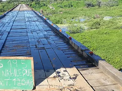 Manutenção na ponte sobre o rio Nabileque encerra seis dias antes do previsto