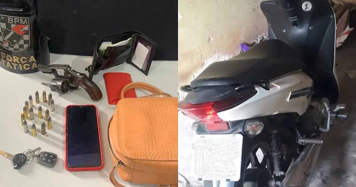 Dupla é presa por assalto armado e motocicleta é recuperada