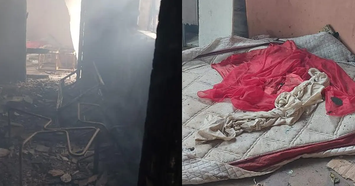 Casa abandonada pega fogo em Corumbá
