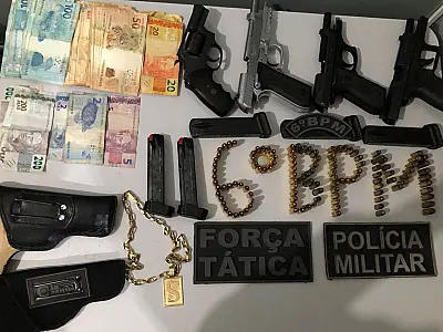 PM prende autores por porte ilegal de arma de fogo