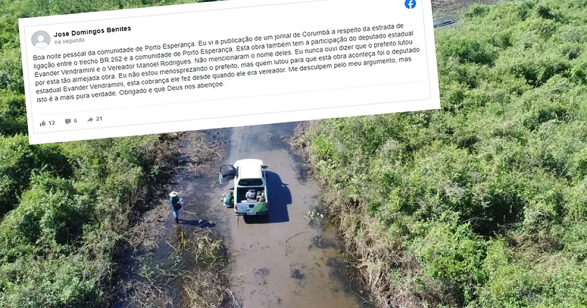 Líder comunitário desmente apoio de prefeito na obra da estrada do Porto Esperança