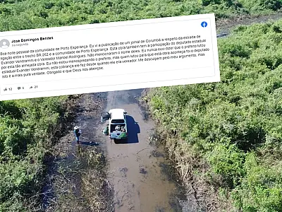 Líder comunitário desmente apoio de prefeito na obra da estrada do Porto Esperança