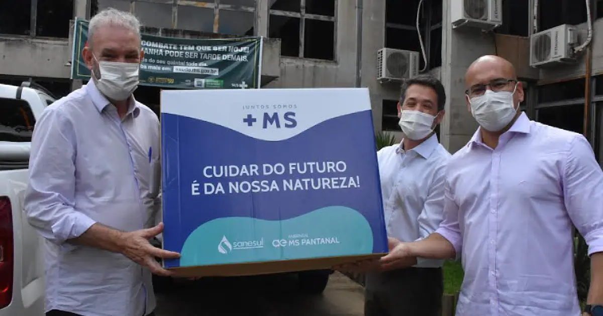 SES, MS Pantanal e Águas Guariroba entregam 30 mil máscaras para enfrentamento da covid no Estado