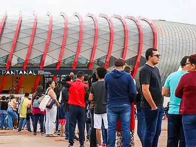 Em dia sem agendamento, Bioparque lota de visitantes logo pela manhã
