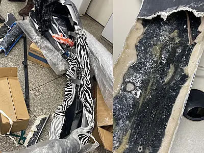 Cocaína preta é descoberta dentro de para-choque apreendido em operação na fronteira