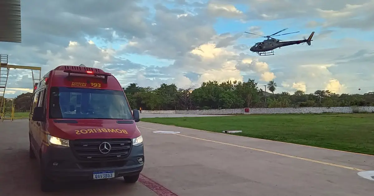 Aeronave resgata vítima de queda de cavalo no Paiaguás