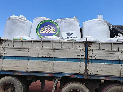 Ação conjunta apreende carreta com 27 toneladas de fertilizantes
