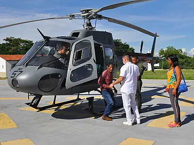Idoso com crise asmática é resgatado por helicóptero na Aldeia Uberaba