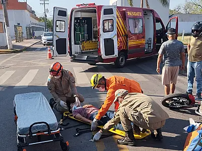 Motociclista fica ferido em acidente no bairro Nova Corumbá