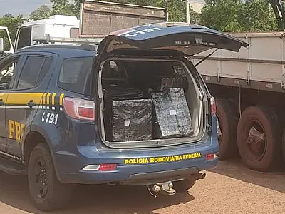 PRF apreende 244 quilos de cocaína em caminhão carregado com minério de ferro