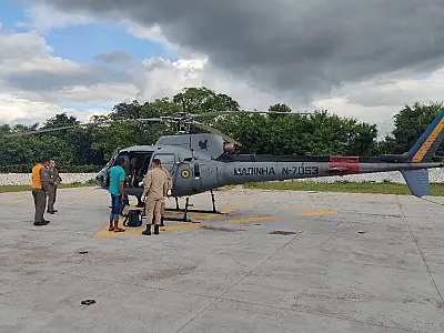 Morador do Paiaguás é resgatado por aeronave médica