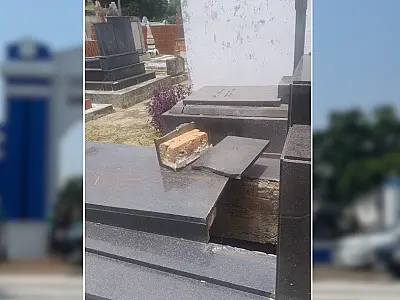 Famílias denunciam furtos e depredação em túmulos no cemitério Santa Cruz