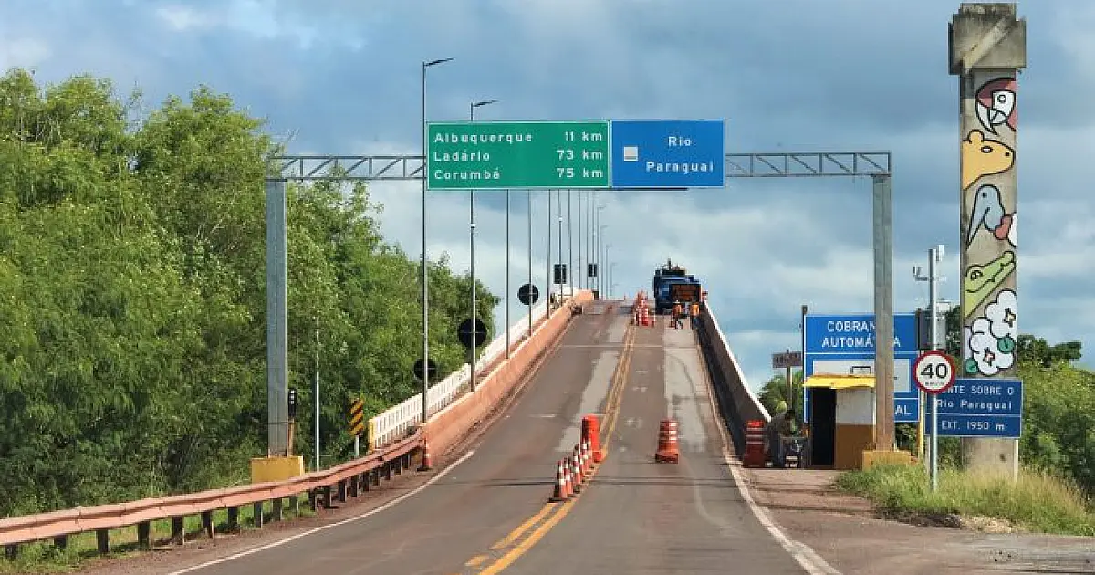 Ponte sobre o Rio Paraguai terá nova interdição neste domingo, dia 12