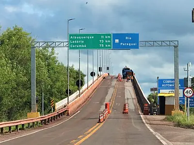 Ponte sobre o Rio Paraguai terá interdição total nesta terça-feira, dia 16