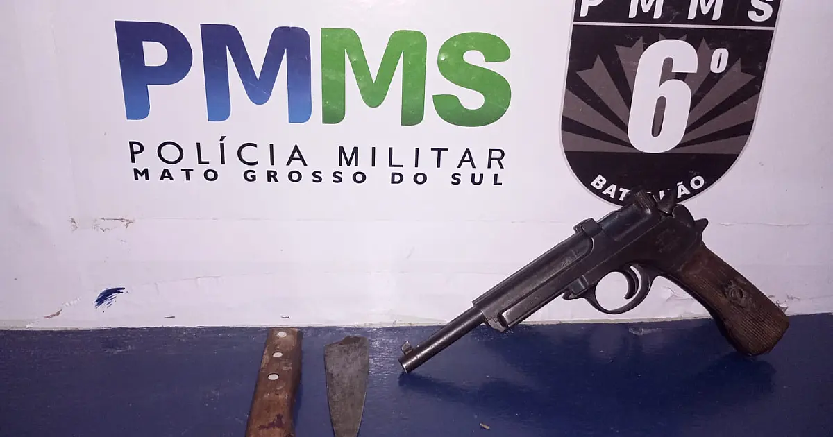 PM apreende arma após briga de casal em Ladário