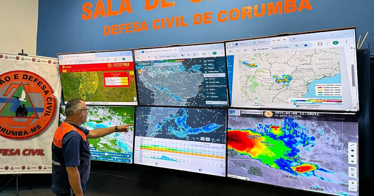 Defesa Civil desmente boato de "Ciclone-Bomba" em Corumbá, mas alerta para frio e rajadas de vento