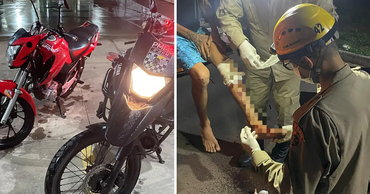Jovem tenta fugir da PM, sofre queda de moto e acaba preso no bairro Cristo Redentor
