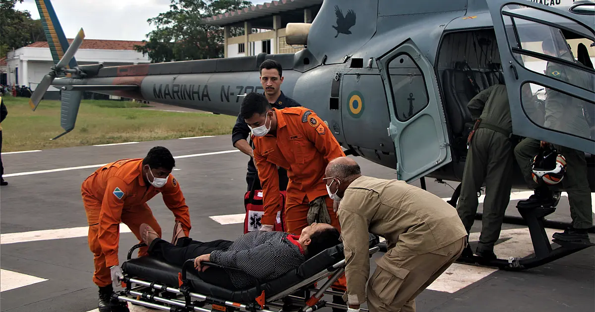 Idosa é resgatada por helicóptero após emergência no Pantanal