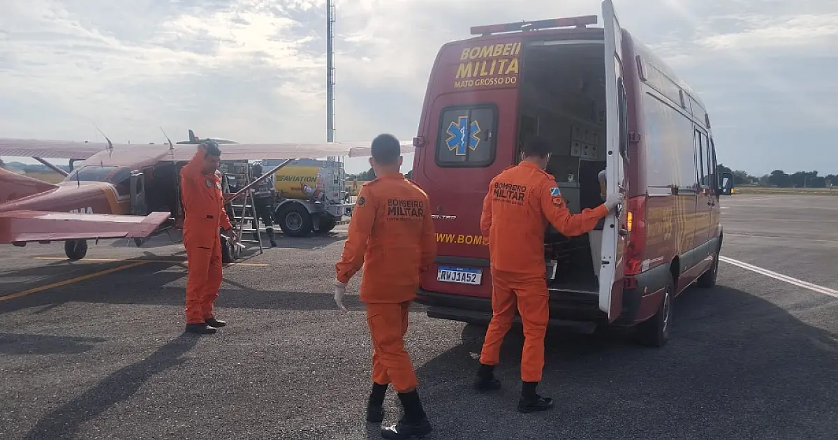 Operação aeromédica resgate mulher com quadro grave no Paiaguás