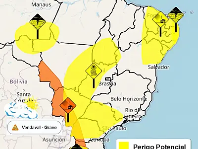 Defesa Civil alerta para vendaval em Corumbá com ventos de até 100 km/h neste fim de semana