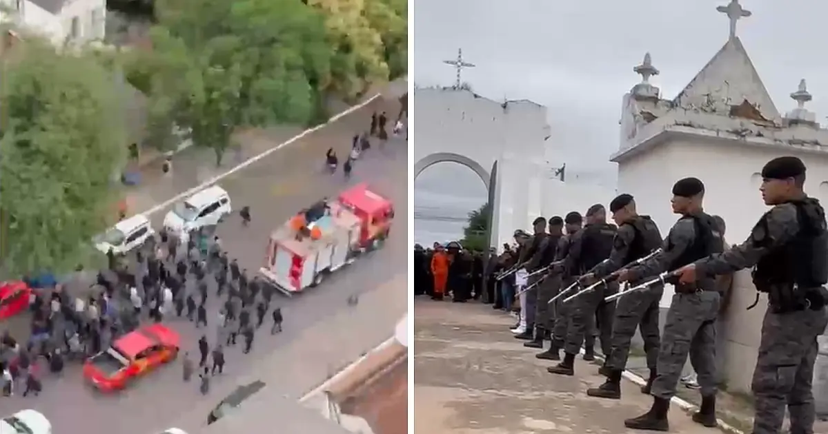 Cortejo e honras militares marcam o sepultamento do PM Marcelo Pimenta