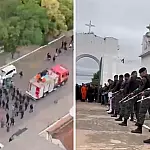 Cortejo e honras militares marcam o sepultamento do PM Marcelo Pimenta