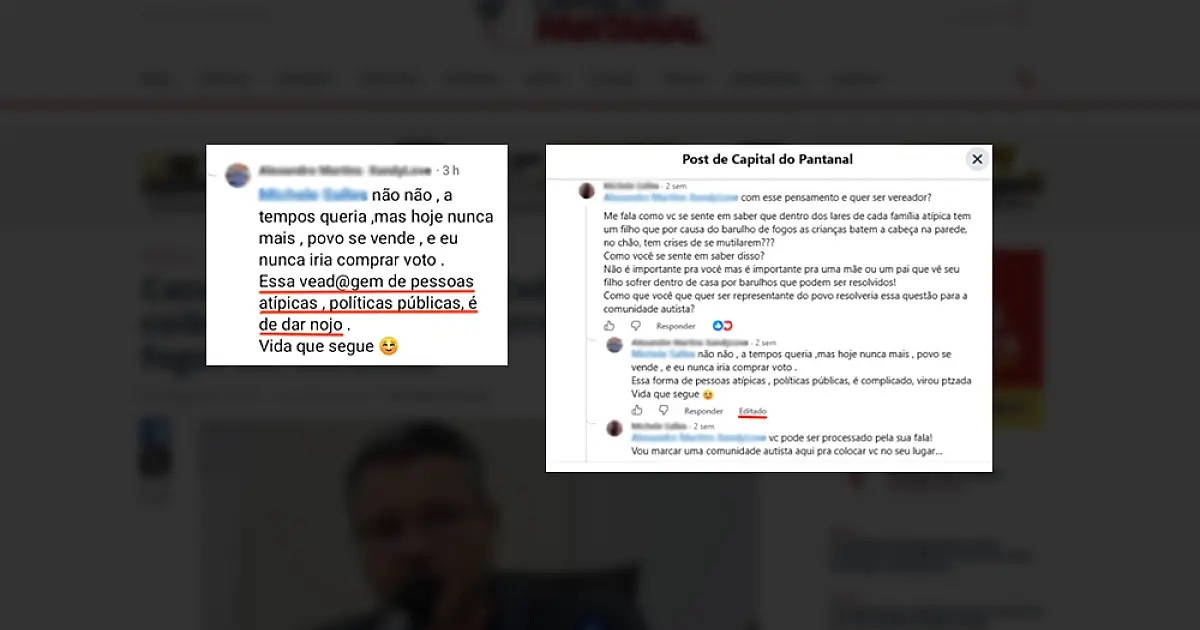 Comentário contra comunidade atípica em Corumbá alerta sobre crimes virtuais