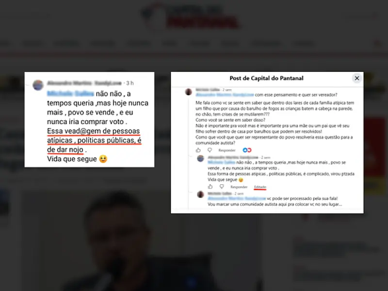 Comentário contra comunidade atípica em Corumbá alerta sobre crimes virtuais