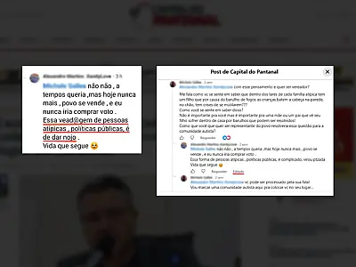 Comentário contra comunidade atípica em Corumbá alerta sobre crimes virtuais