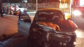 Acidente na madrugada deixa motociclista ferido no Centro de Corumbá