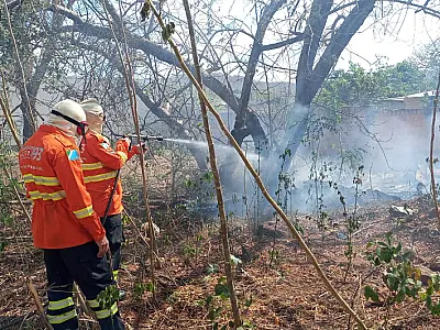 Bombeiros combatem sete incêndios em áreas urbanas de Corumbá e Ladário