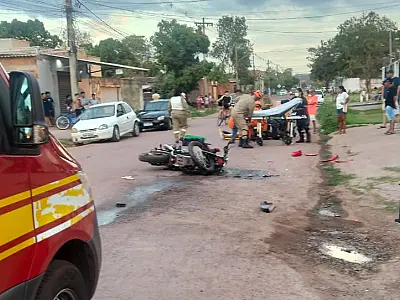 Motociclista sofre fratura após colisão com carro em Ladário
