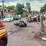 Motociclista sofre fratura após colisão com carro em Ladário