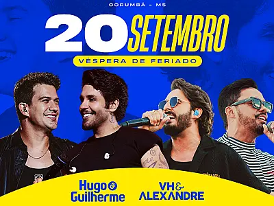 Corumbá entra na rota de shows nacionais com Hugo & Guilherme e VH & Alexandre